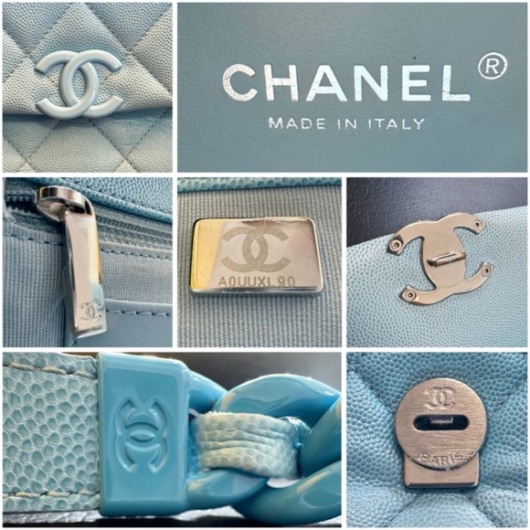 CHANEL My Everything Gradient Blue Ombre Shaded Quilted Caviar Medium Flap Bag - Picture 15 of 16